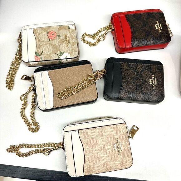 NWT❤️ COACH Zip Card Case In Signature Canvas With Floral Print -Any 1 Wallet - Picture 1 of 3